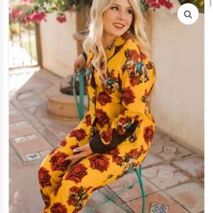 Rodeo Quincy M Pajama Set Floral Yellow Women's Pajama Set